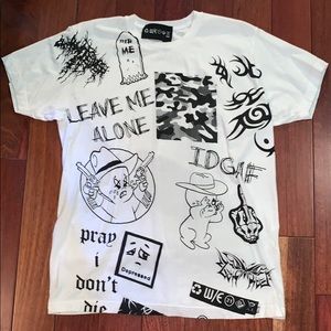 White Graffiti Shirt seen on Billie Eilish!!